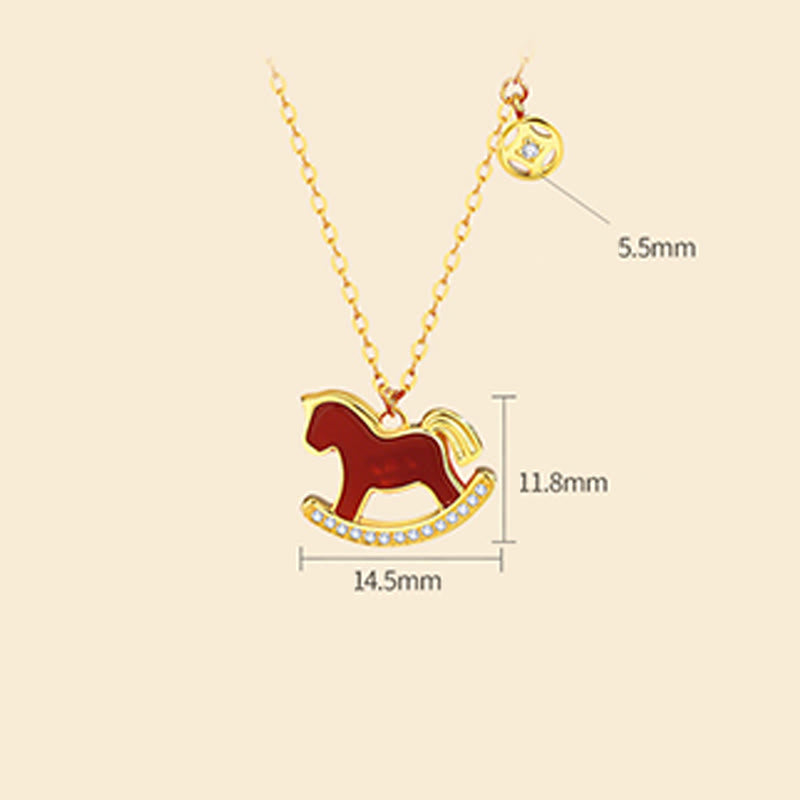 Wear FengShui 925 Sterling Silver Year Of The Horse Design Red Agate Confidence Earrings