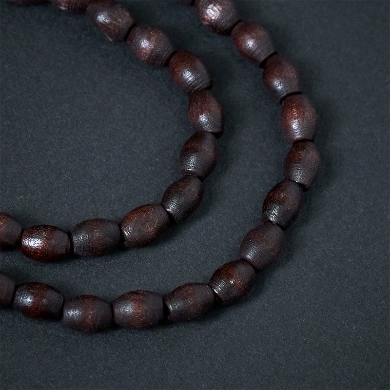 Wear FengShui Vintage Nepal Avalokitesvara Harmony Coconut Shell Beads Pendant Necklace