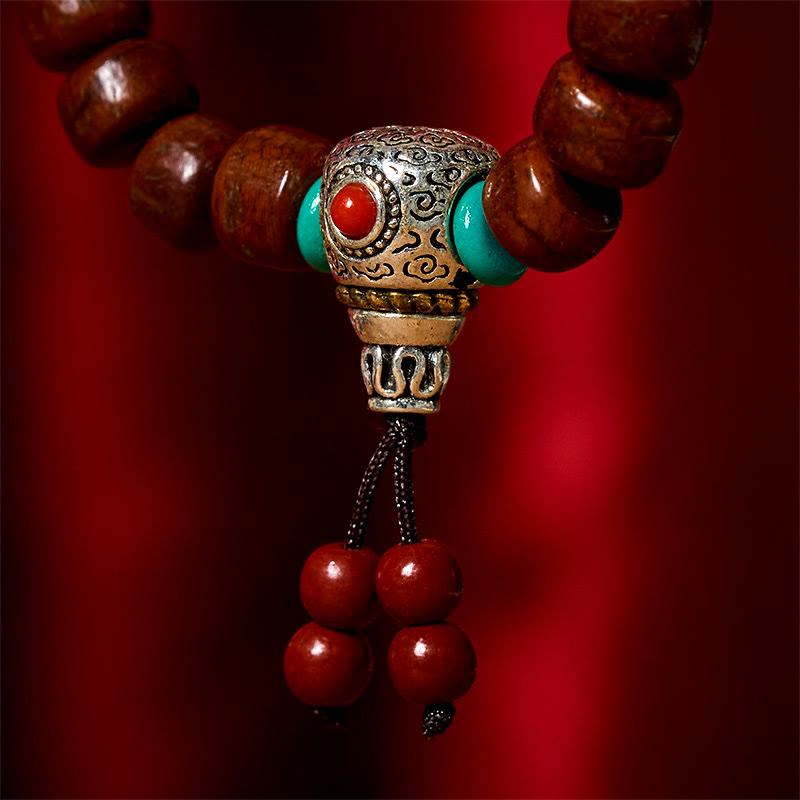 Wear FengShui Bone Beads Vajra Three-eyed Dzi Bead Luck Bracelet