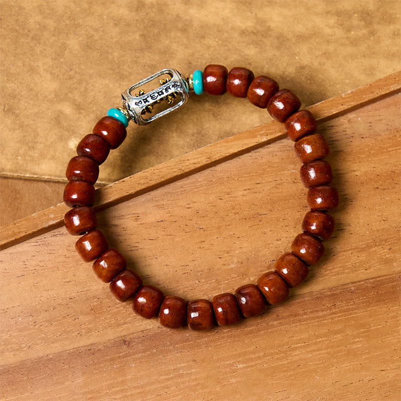 Wear FengShui Bone Beads Vajra Three-eyed Dzi Bead Luck Bracelet
