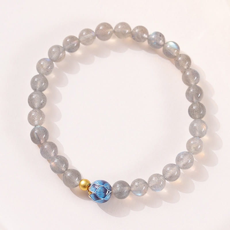 Wear FengShui Natural Moonstone Lotus Love Charming Bracelet