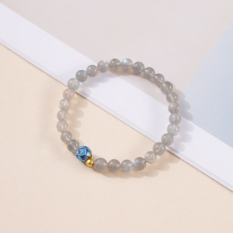 Wear FengShui Natural Moonstone Lotus Love Charming Bracelet