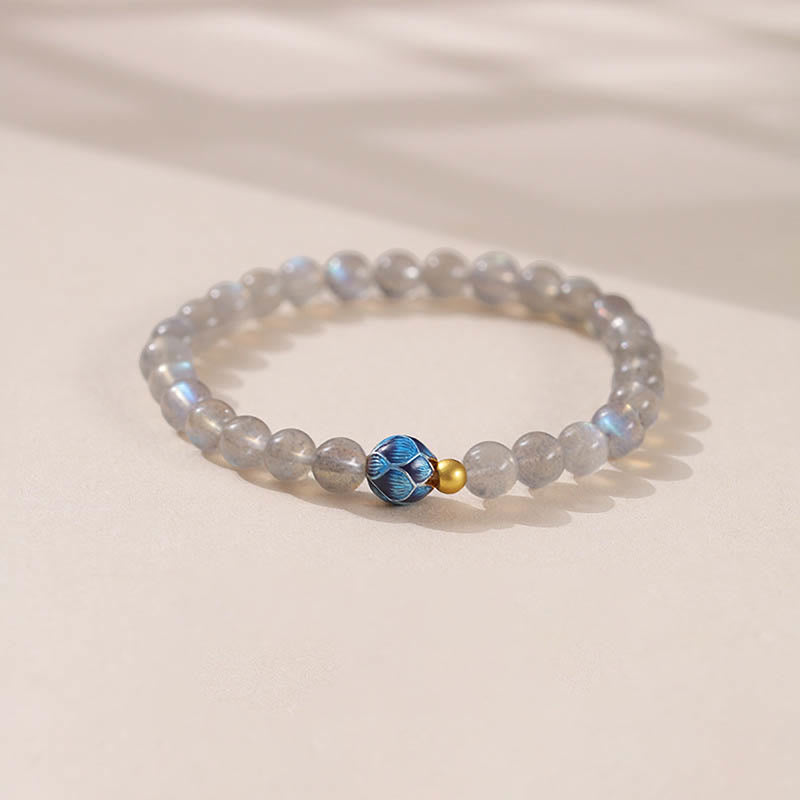 Wear FengShui Natural Moonstone Lotus Love Charming Bracelet