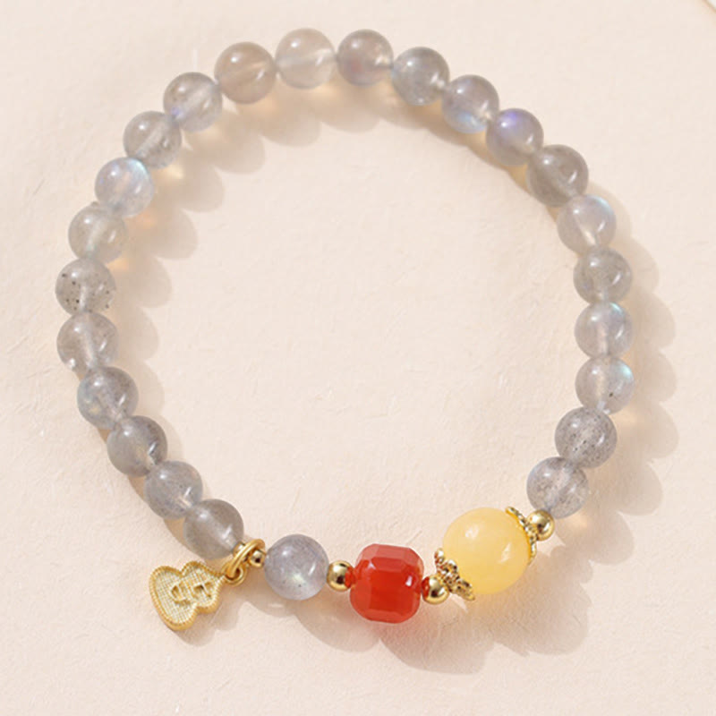 Wear FengShui Natural Moonstone Lotus Love Charming Bracelet