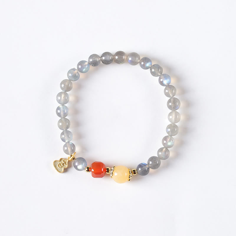 Wear FengShui Natural Moonstone Lotus Love Charming Bracelet