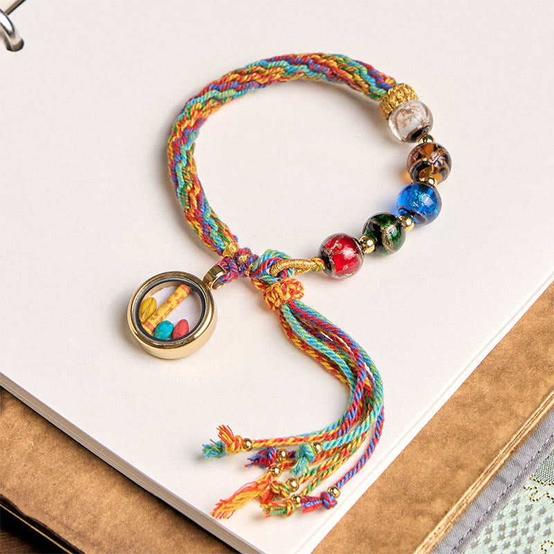 Wear FengShui Thangka Chinese Zodiac Natal Buddha Cinnabar Blessing String Bracelet