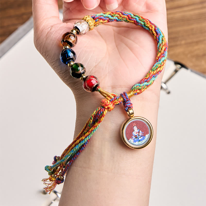 Wear FengShui Thangka Chinese Zodiac Natal Buddha Cinnabar Blessing String Bracelet
