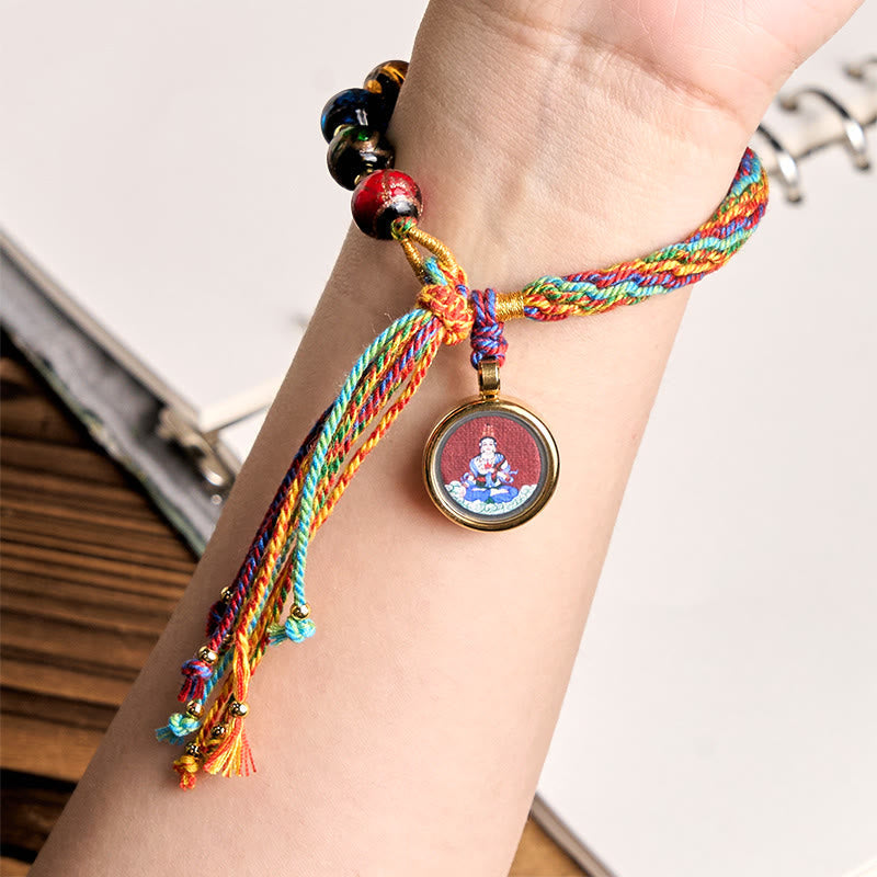 Wear FengShui Thangka Chinese Zodiac Natal Buddha Cinnabar Blessing String Bracelet