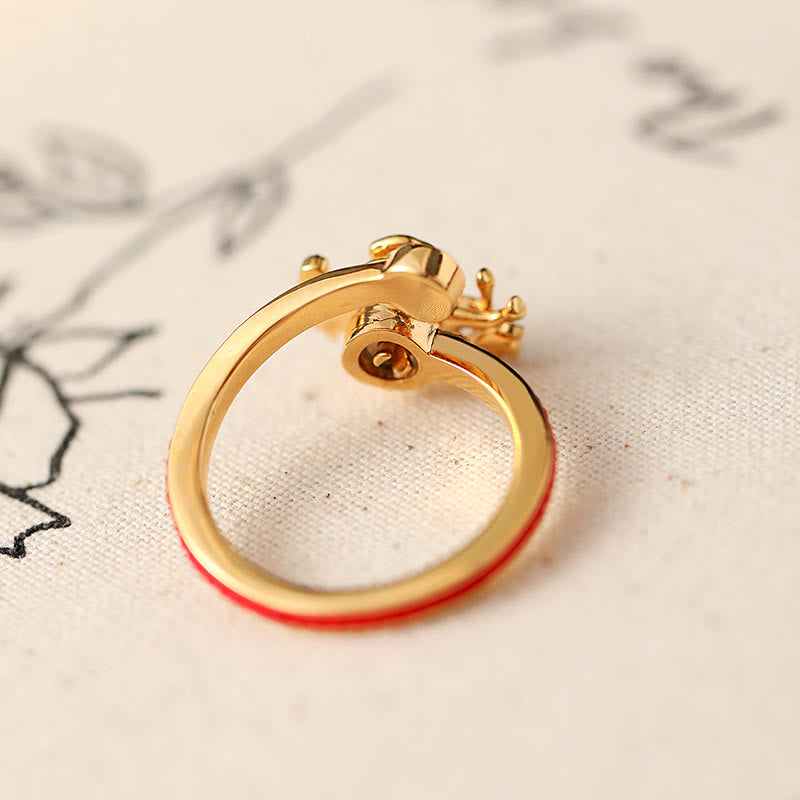 Wear FengShui Copper Red String Copper Coins Year Of The Horse Opening Balance Ring