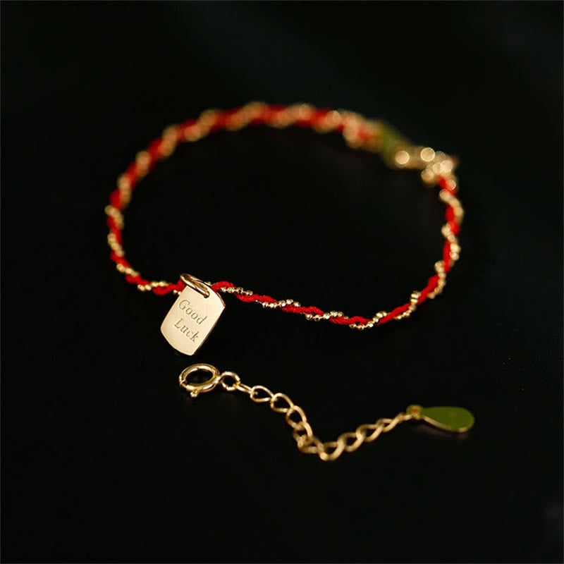 Wear FengShui 925 Sterling Silver Red String Good Luck Bracelet