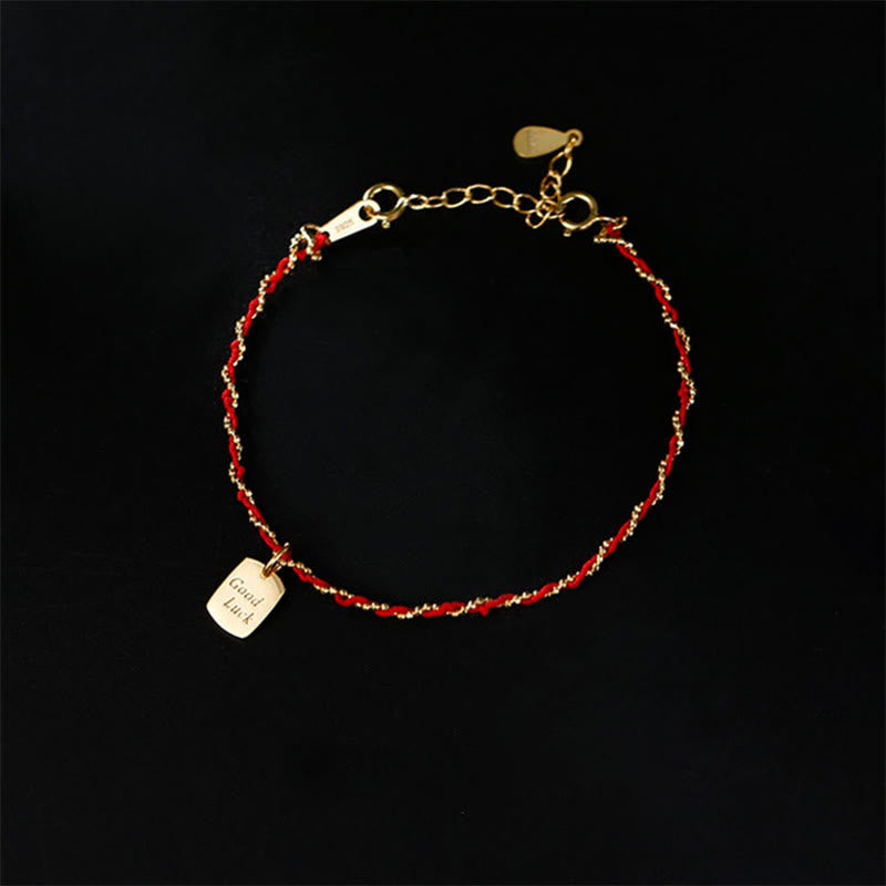Wear FengShui 925 Sterling Silver Red String Good Luck Bracelet