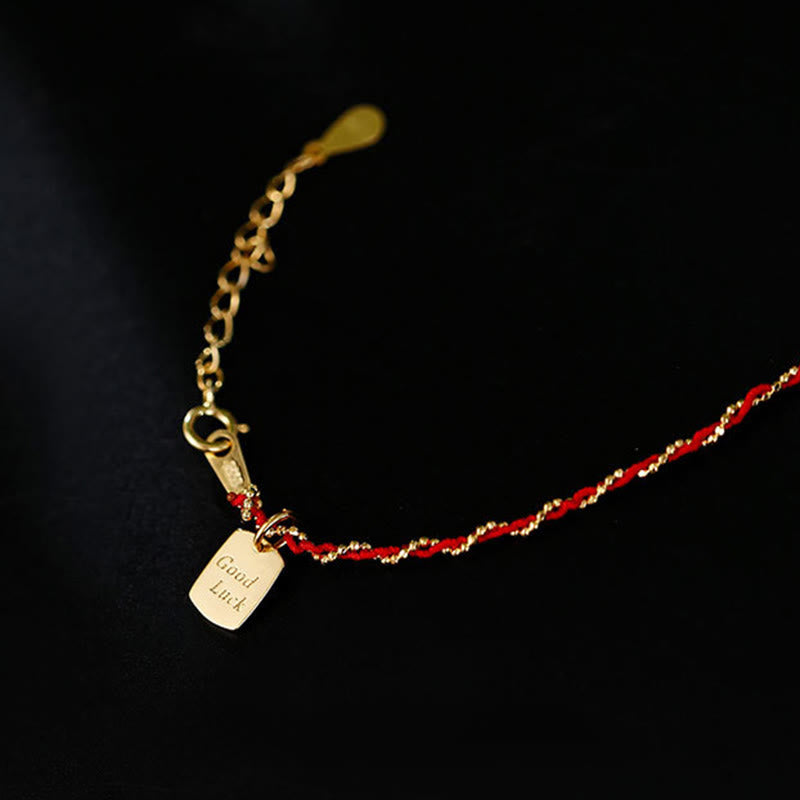 Wear FengShui 925 Sterling Silver Red String Good Luck Bracelet