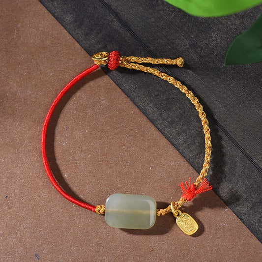 Wear FengShui 925 Sterling Silver Hetian Jade Prosperity Bracelet