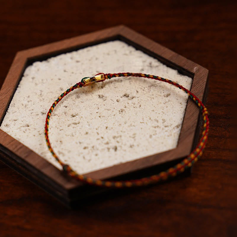 Wear FengShui Handmade Copper Coins Charm Connection Braided String Adjustable Bracelet Anklet