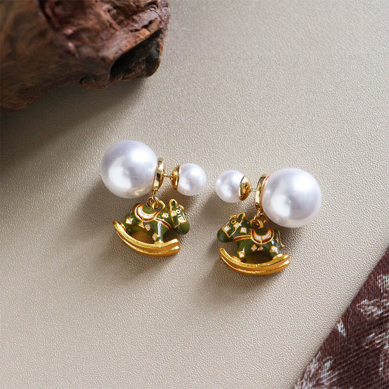Wear FengShui Year Of The Horse Copper Pearl Balance Earrings