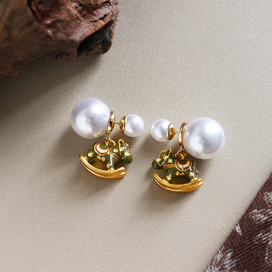 Wear FengShui Year Of The Horse Copper Pearl Balance Earrings