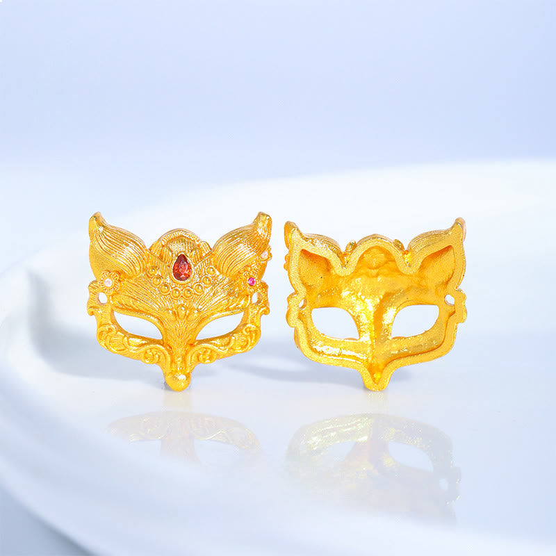 Wear FengShui 24k Gold Plated Brass Fox Bell Charm Fu Character Woven Purple String Luck Bracelet