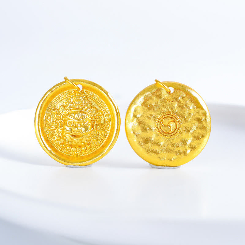 Wear FengShui 24k Gold Plated Brass Yellow Jambhala Prosperity Protection Chain Pendant Necklace