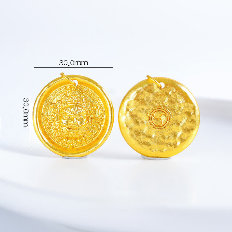 Wear FengShui 24k Gold Plated Brass Yellow Jambhala Prosperity Protection Chain Pendant Necklace