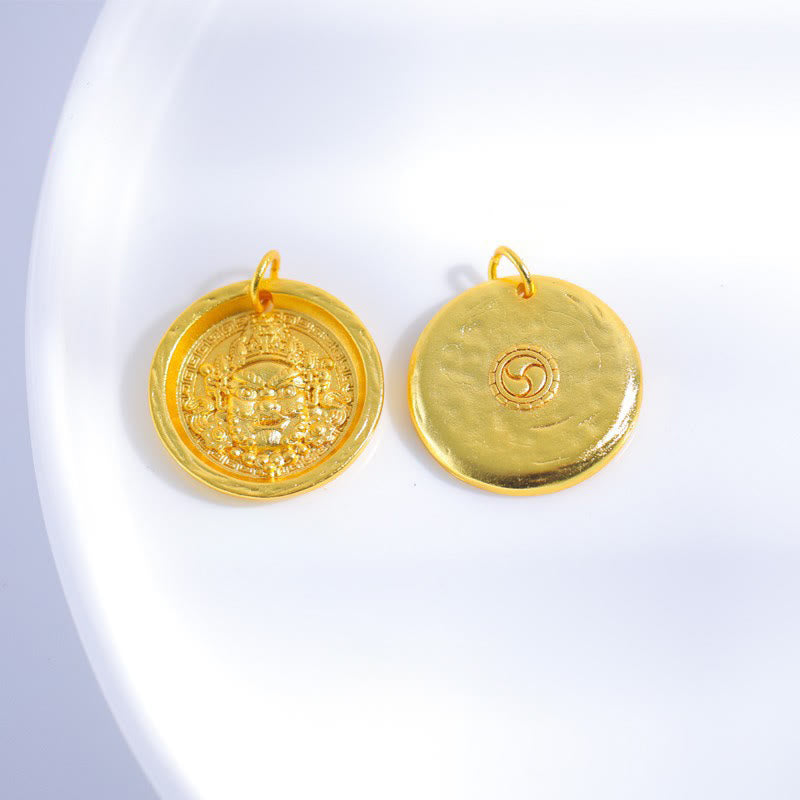 Wear FengShui 24k Gold Plated Brass Yellow Jambhala Prosperity Protection Chain Pendant Necklace