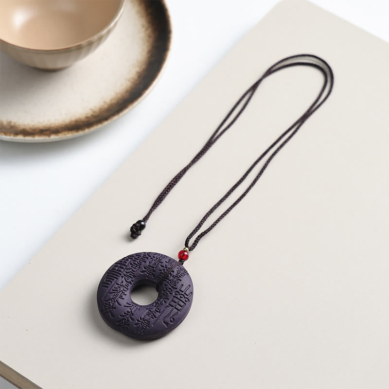Wear FengShui Fox Mask Butterfly Taotie Peace Buckle Fortune Necklace Pendant