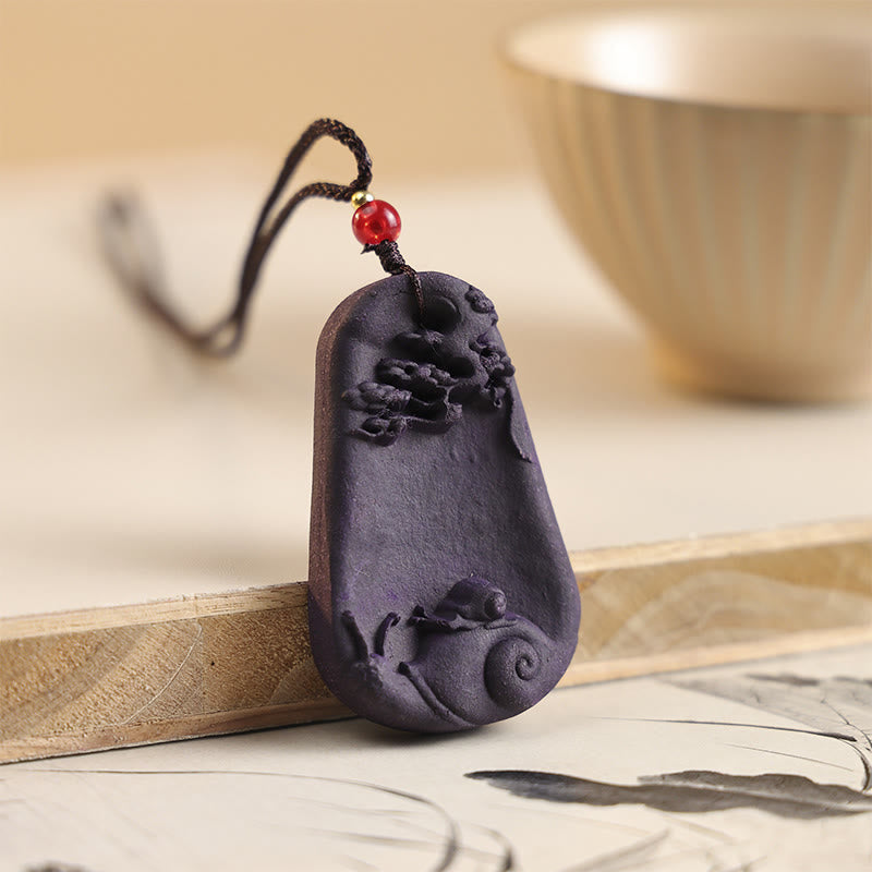 Wear FengShui Fox Mask Butterfly Taotie Peace Buckle Fortune Necklace Pendant