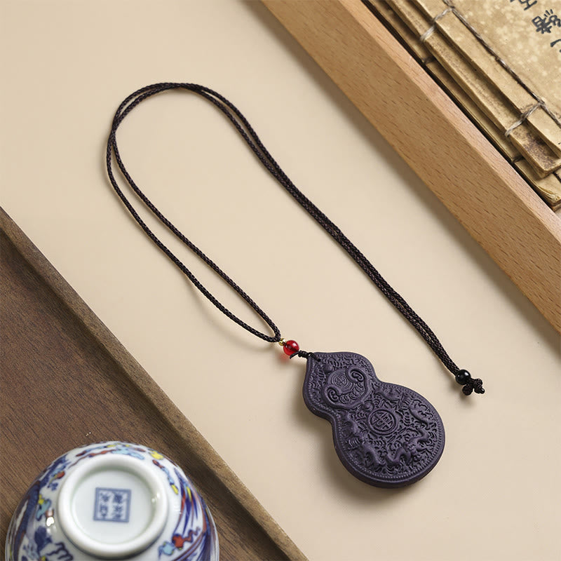 Wear FengShui Fox Mask Butterfly Taotie Peace Buckle Fortune Necklace Pendant