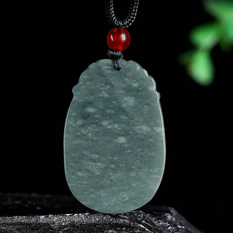 Wear FengShui Chinese Zodiac Jade Year of the Horse Luck Rope Necklace Pendant