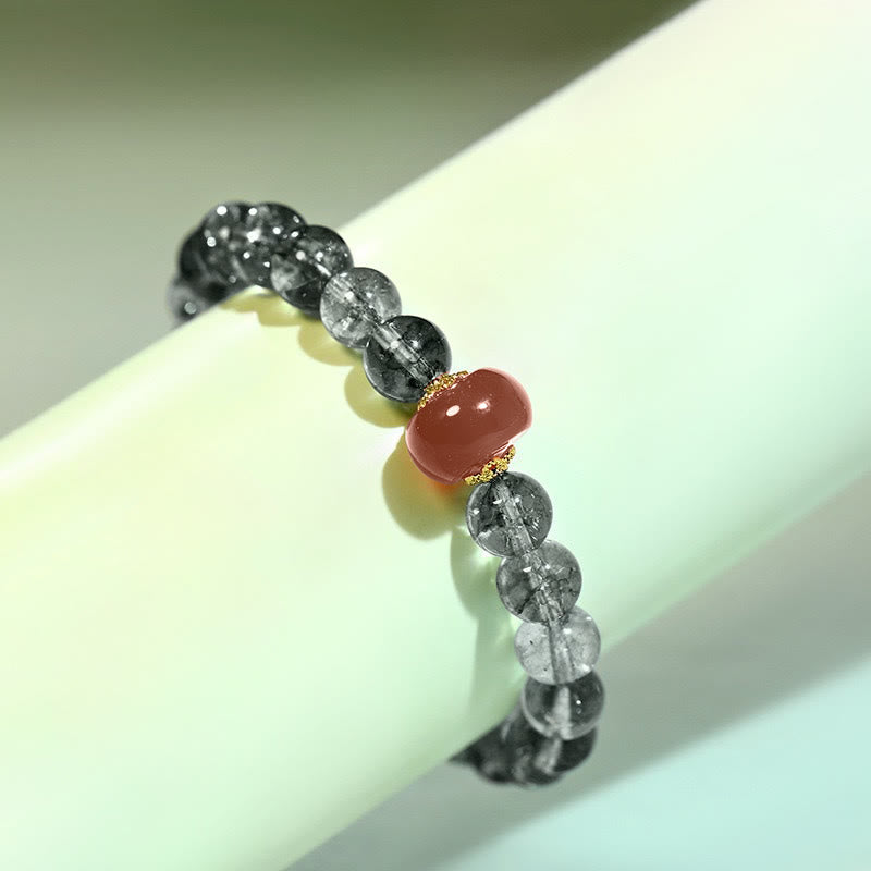 Wear FengShui Green Phantom Red Agate Positive Bracelet