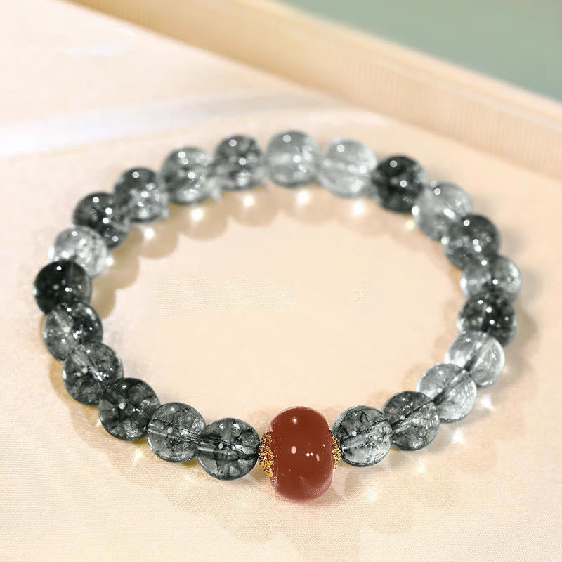 Wear FengShui Green Phantom Red Agate Positive Bracelet