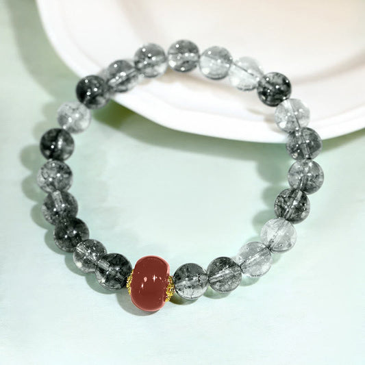 Wear FengShui Green Phantom Red Agate Positive Bracelet
