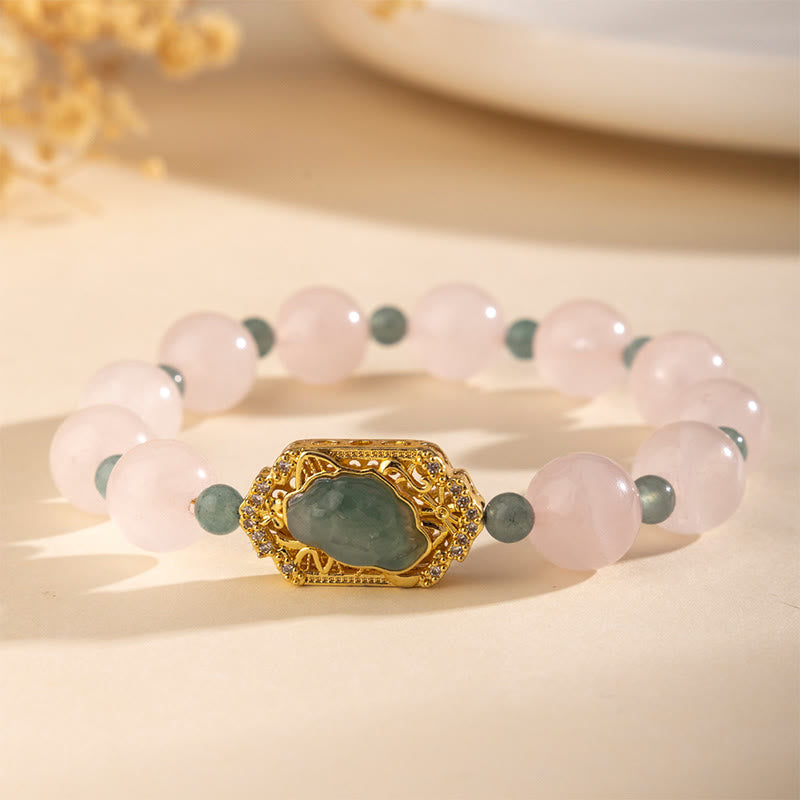 Wear FengShui Rose Quartz Jade Caring Kindness Bracelet