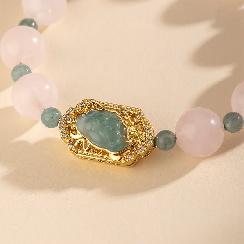 Wear FengShui Rose Quartz Jade Caring Kindness Bracelet
