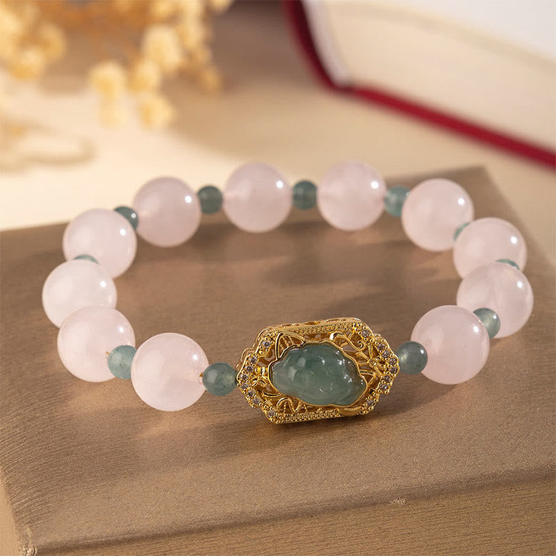 Wear FengShui Rose Quartz Jade Caring Kindness Bracelet
