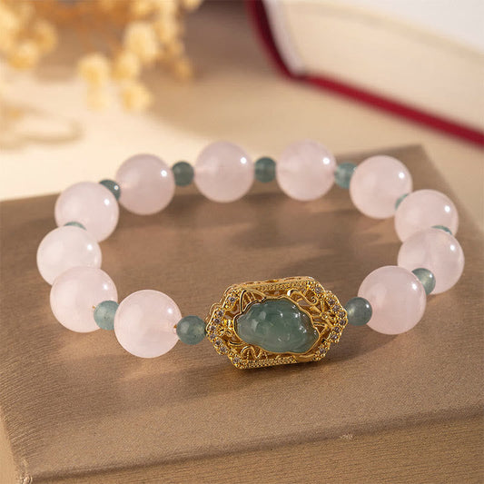 Wear FengShui Rose Quartz Jade Caring Kindness Bracelet