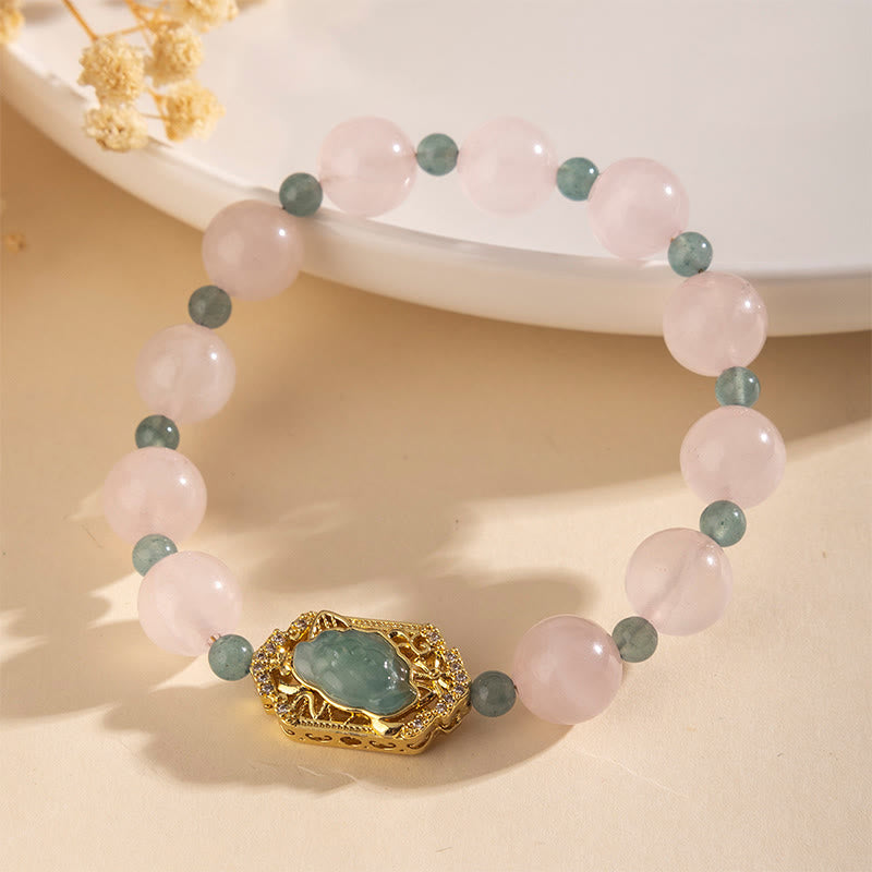 Wear FengShui Rose Quartz Jade Caring Kindness Bracelet