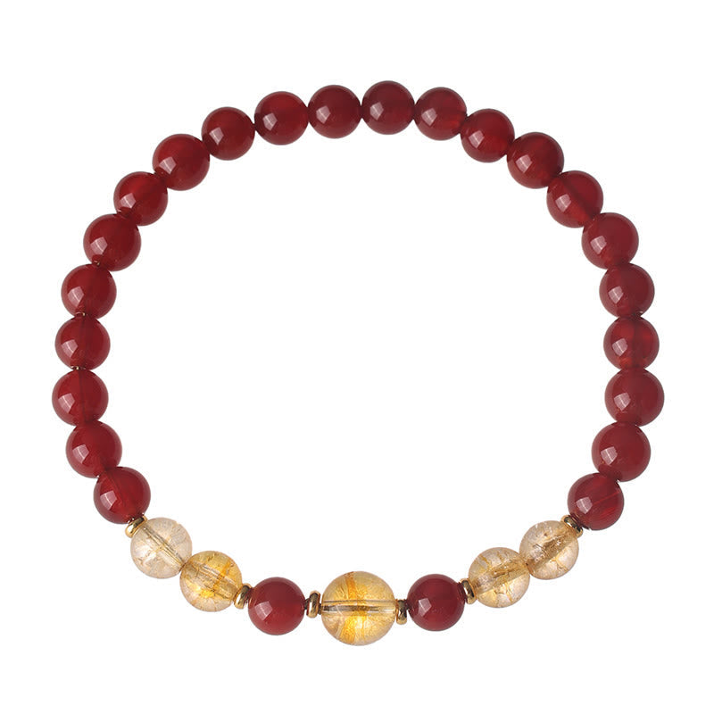 Wear FengShui Red Agate Citrine Confidence Pleasure Bracelet