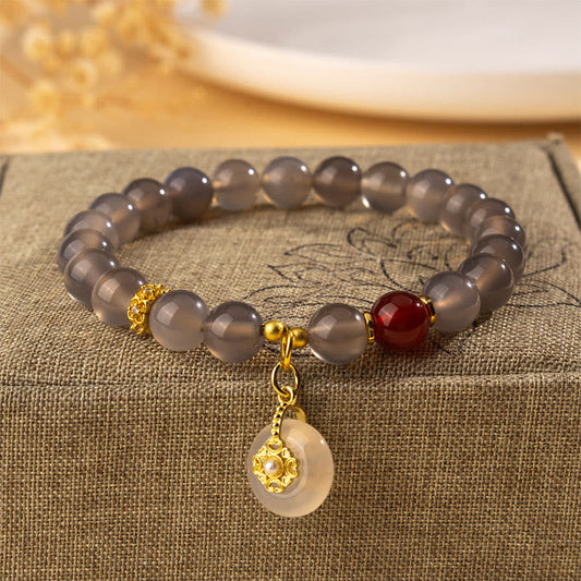 Wear FengShui Gray Agate Red Agate Chalcedony Balance Bracelet