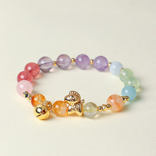 Wear FengShui Year Of The Horse Citrine Amethyst Various Crystals Protection Bracelet
