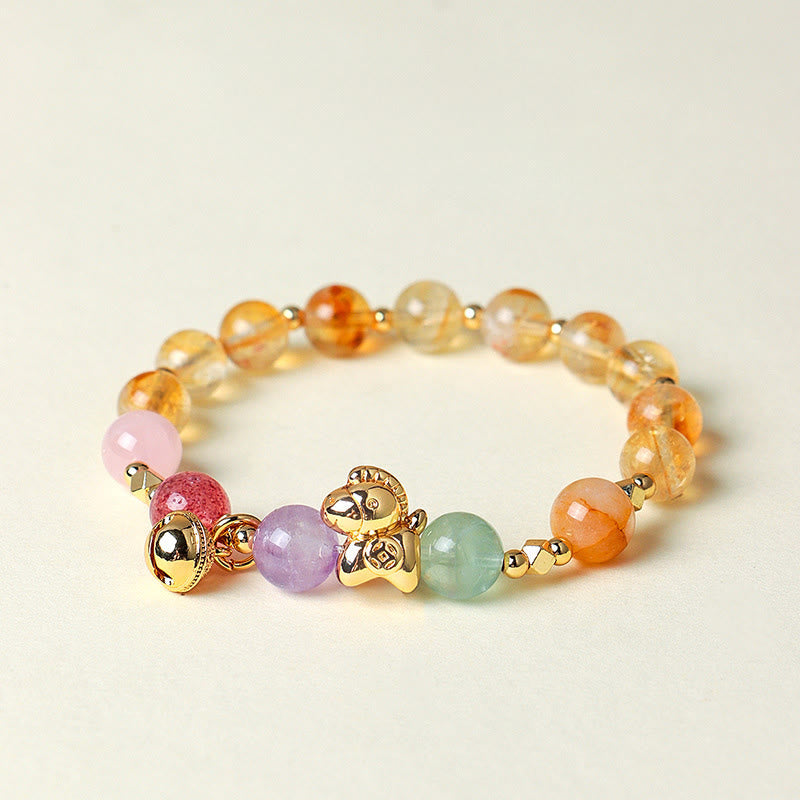 Wear FengShui Year Of The Horse Citrine Amethyst Various Crystals Protection Bracelet
