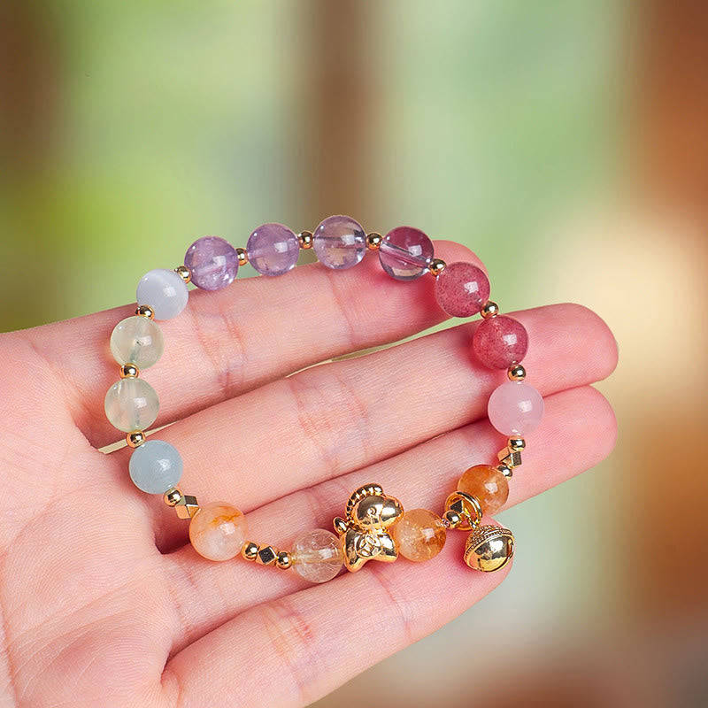 Wear FengShui Year Of The Horse Citrine Amethyst Various Crystals Protection Bracelet
