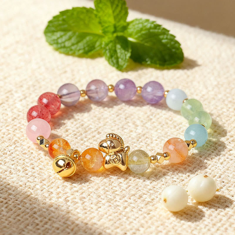 Wear FengShui Year Of The Horse Citrine Amethyst Various Crystals Protection Bracelet