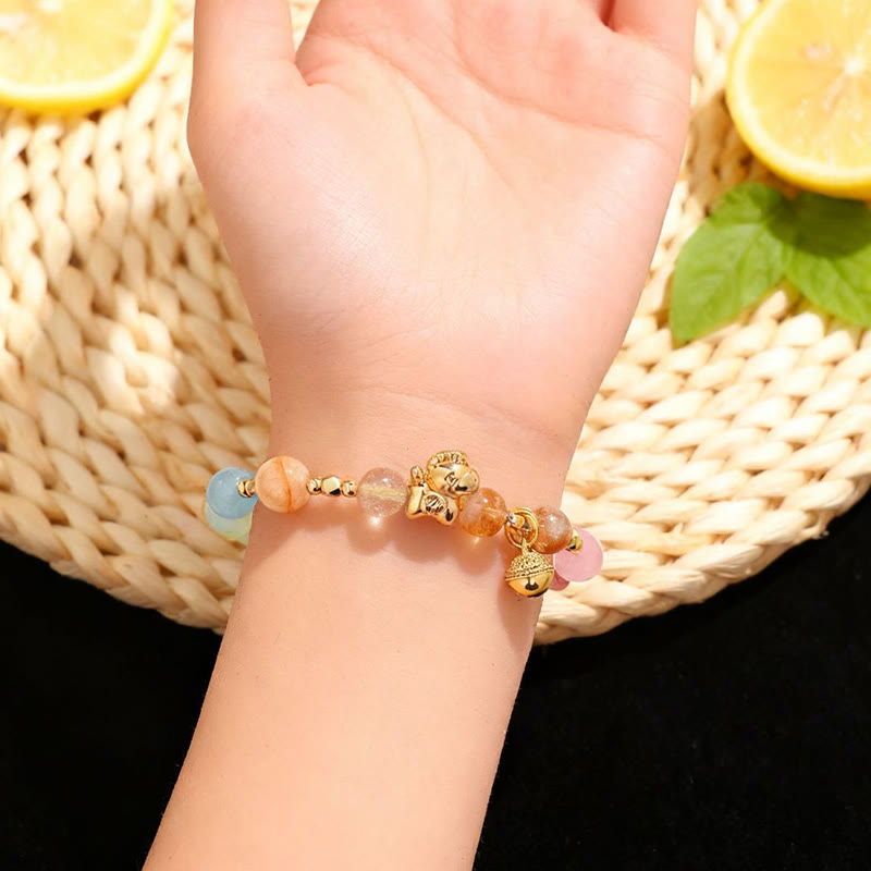 Wear FengShui Year Of The Horse Citrine Amethyst Various Crystals Protection Bracelet