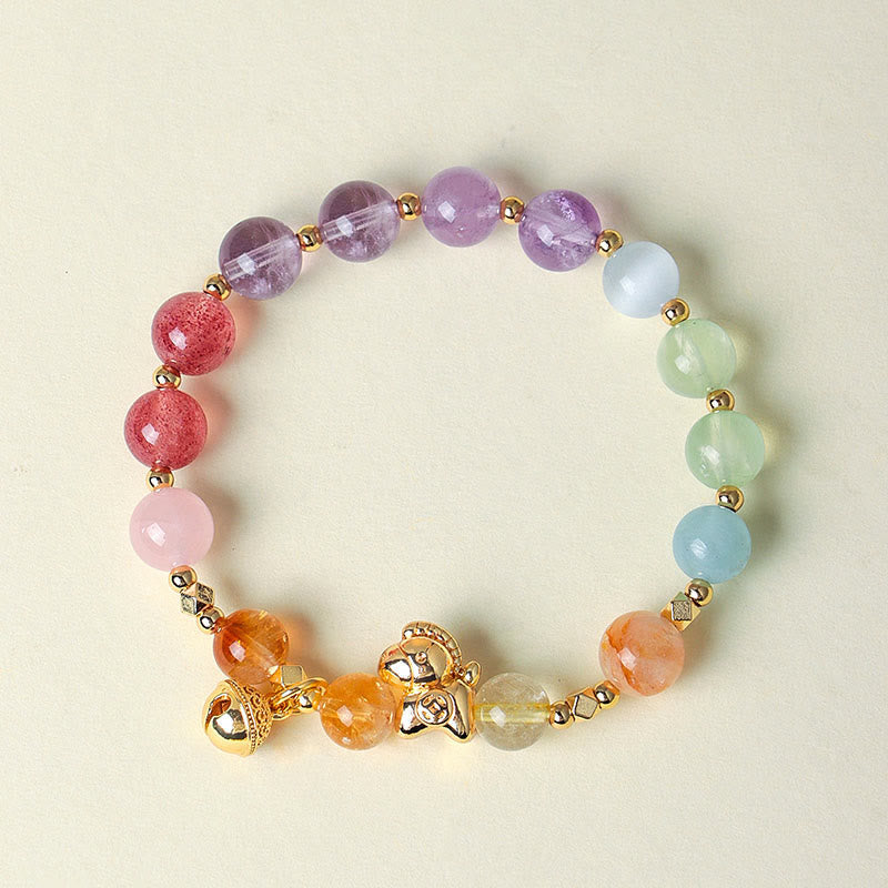 Wear FengShui Year Of The Horse Citrine Amethyst Various Crystals Protection Bracelet