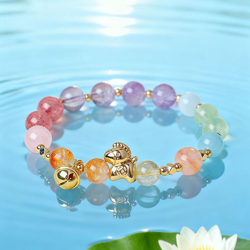Wear FengShui Year Of The Horse Citrine Amethyst Various Crystals Protection Bracelet
