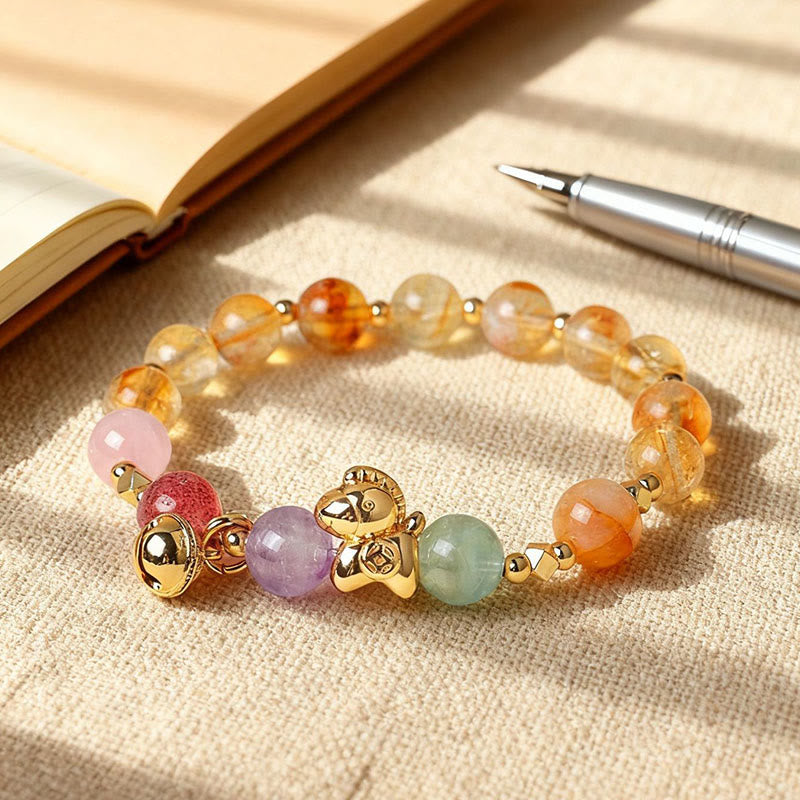 Wear FengShui Year Of The Horse Citrine Amethyst Various Crystals Protection Bracelet