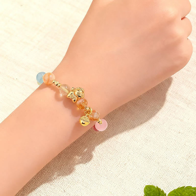 Wear FengShui Year Of The Horse Citrine Amethyst Various Crystals Protection Bracelet
