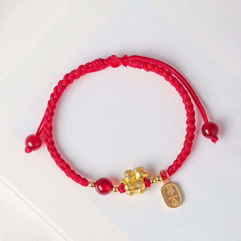 Wear FengShui 999 Sterling Silver Year Of The Horse Peaceful And Rich Success String Bracelet