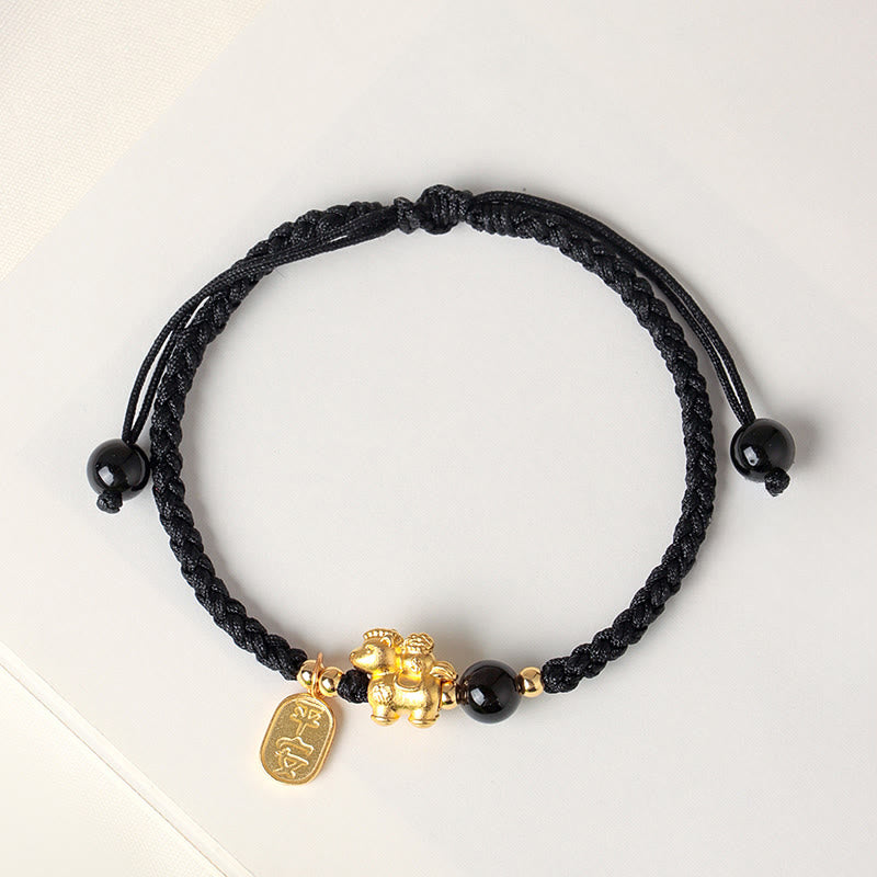 Wear FengShui 999 Sterling Silver Year Of The Horse Peaceful And Rich Success String Bracelet