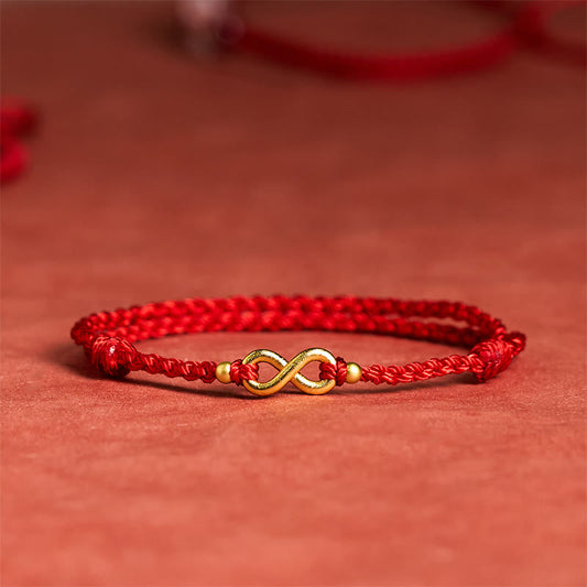 Wear FengShui Infinity Charm Brass Red String Adjustable Protection Bracelet